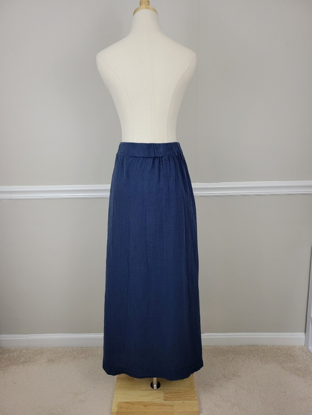Pact Blue Maxi Skirt with Side Slit - Picture 2 of 4